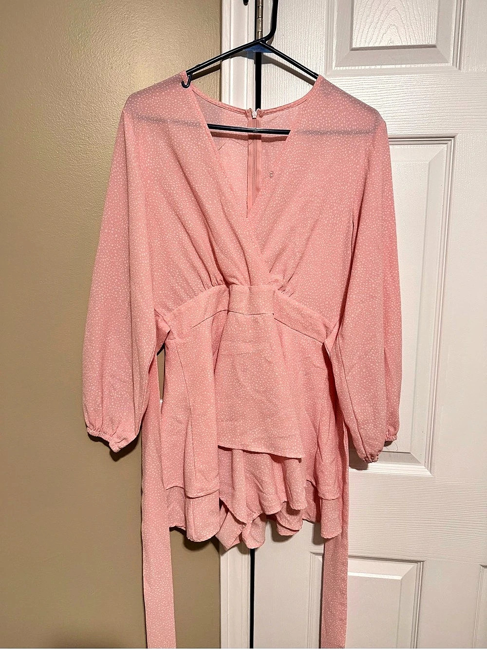 Pink Long Sleeve romper Like New